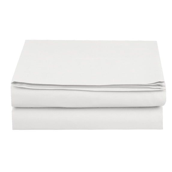 Elegant Comfort 2 Piece Flat Sheet Polyester Twin White 1500 Thread Count