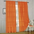 thumbnail image 1 of Elegant Comfort® 2 Piece Solid SHEER PANEL with ROD POCKET - Window Curtain  60-inch width X 84-inch Length -  Orange, 1 of 3