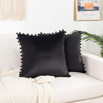 Elegant Comfort 20" x 20" Black Polyester Decorative Pillow Cover , ( 2 Count)