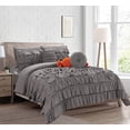 thumbnail image 1 of Elegant Comfort 10-Piece Bed-in-a-Bag, Multi-Ruffle Comforter Set, Includes Bed Sheet with Double Sided Storage Pockets & Decorative Pillows, Multi-Ruffle Comforter Twin Grey, 1 of 5