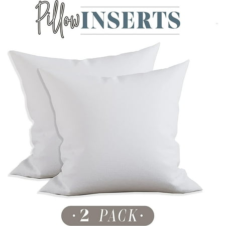 Elegant Comfort 22 x 22 Throw Pillow Inserts - 2-PACK Pillow Insert Poly-Cotton Shell with Siliconized Fiber Filling - Square Form Decorative for Couch Bed Inserts, , 22 x 22 inch