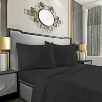 Elegant Comfort 3-Line Design 1500 Series Egyptian Quality Wrinkle and Fade Resistant 4-Piece Bed Sheet set, Deep Pocket, - Twin/Twin XL, Black