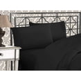 thumbnail image 1 of Elegant Comfort 3 Piece Bed Sheets Polyester Full Black Solid 1500 Thread Count, 1 of 5