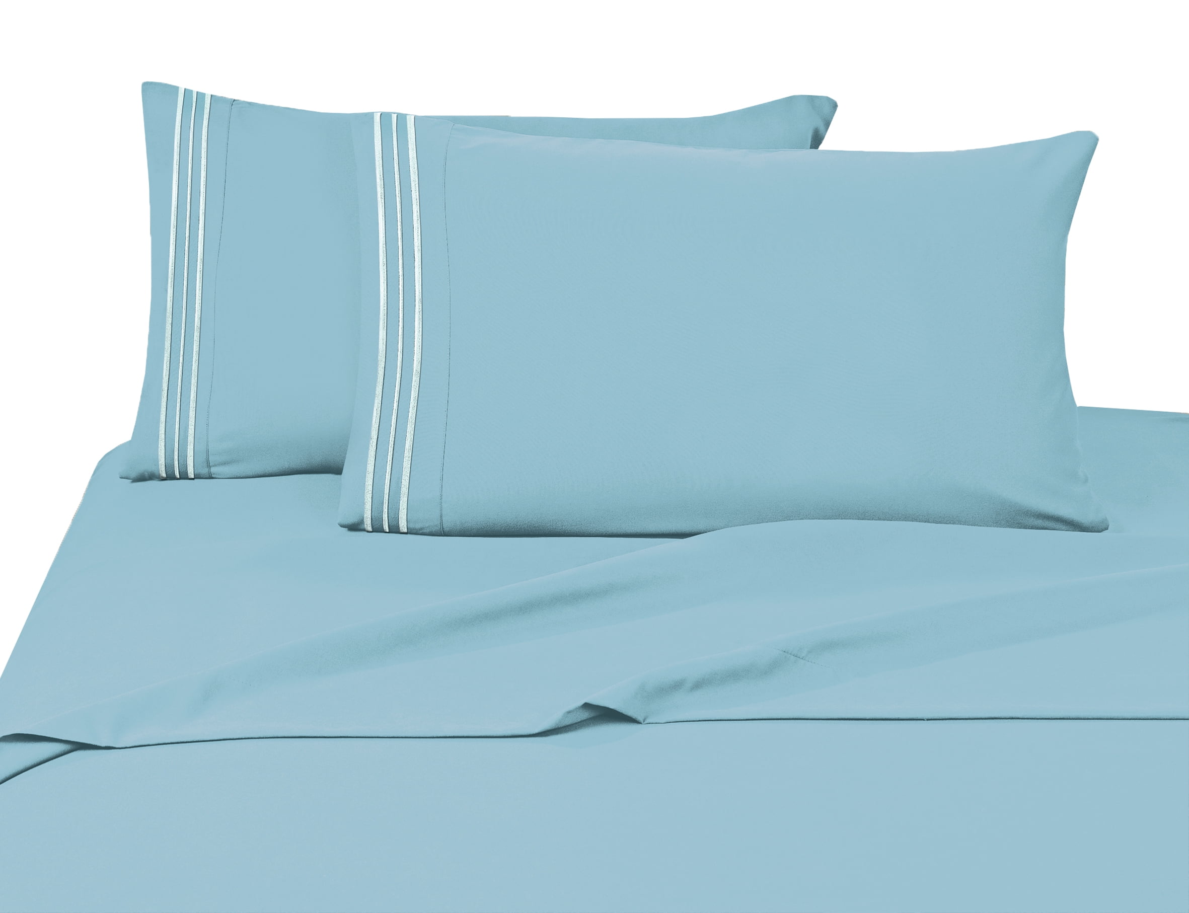 Elegant Comfort 3 Piece Bed Sheets Polyester Twin Blue 1500 Thread Count