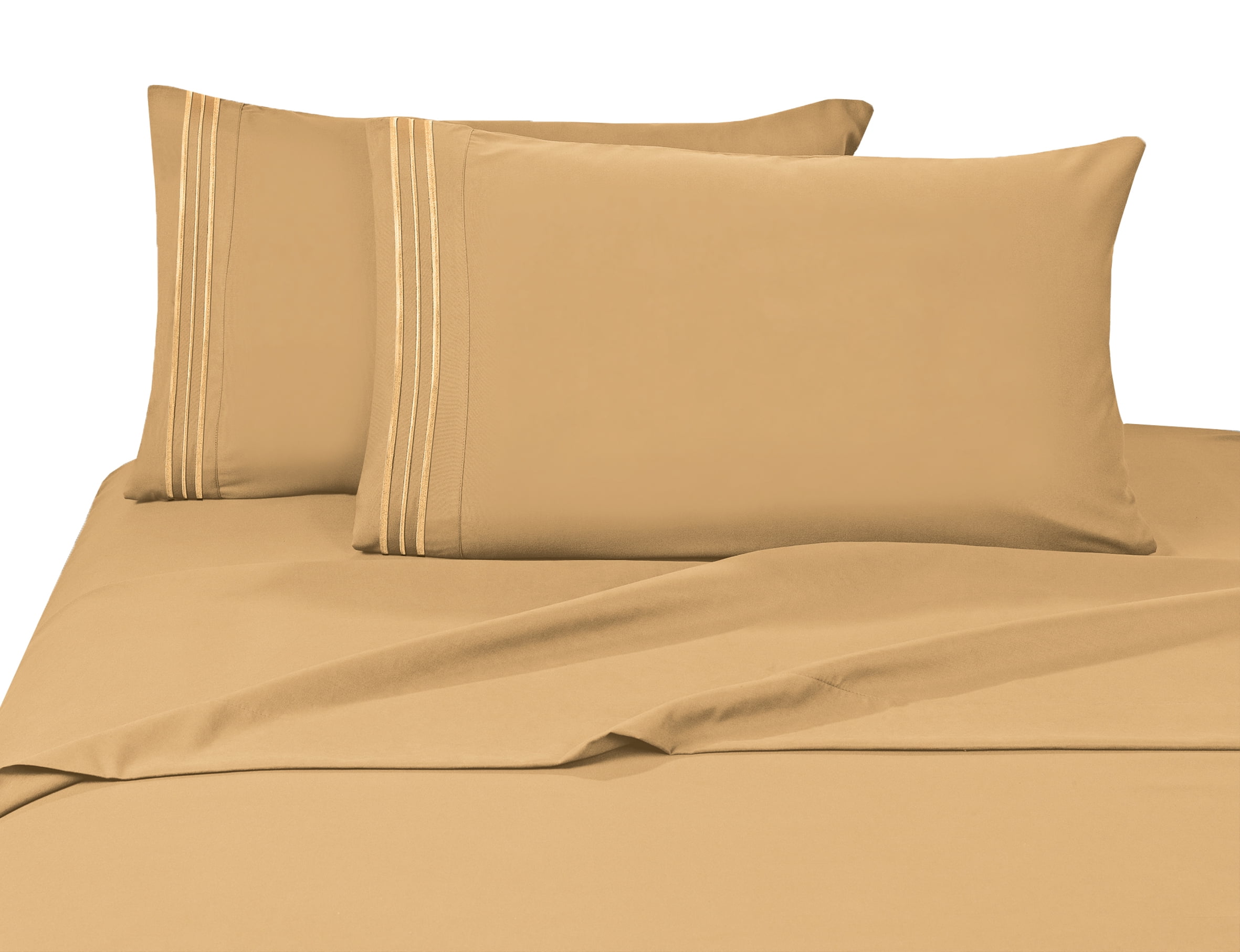 Elegant Comfort 3 Piece Bed Sheets Polyester Twin Gold 1500 Thread