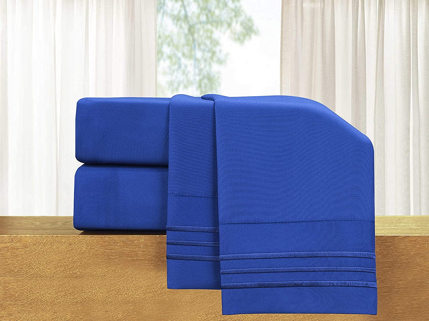 Elegant Comfort 3 Piece Bed Sheets Twin/Twin Xl Blue Texture 1500
