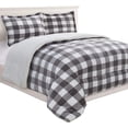 thumbnail image 1 of Elegant Comfort 3-Piece Buffalo Lodge-Plaid Comforter Set, Luxurious, Heavyweight, All Season, Micromink Sherpa-Backing Reversible Micro-Suede, Soft and Plush, Twin XL, Gray/White, 1 of 5