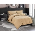 thumbnail image 1 of 3-Piece Duvet Cover Set, 1800 Premier, Button Closure, Solid Color - Cooling, Breathable Material- Wrinkle, Fade, Stain Resistant, Full/Queen, Gold, 1 of 3