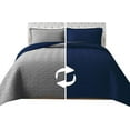 thumbnail image 1 of Elegant Comfort 3-Piece Quilted Reversible Bedspread Coverlet Set with Pillow Shams, Exquisite Majestic Stitching All Season Heavy Weight - Ultra Soft Premium Quilt- Queen, Navy/Gray, 1 of 5