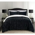 thumbnail image 1 of Elegant Comfort 3-Piece Set Pinch Pleated Sherpa Comforter Reversible and Luxurious. Fresh, Comfy Fabric, Pinch Pleated Sherpa Comforter, Queen, Black Knight, 1 of 5
