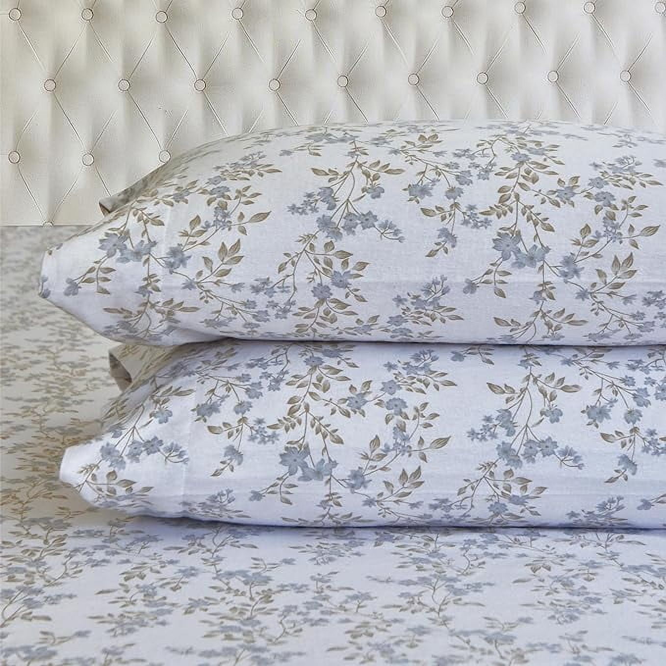 Elegant Comfort - 4 PIECE Holiday Christmas Flannel Cotton Sheet Set, Deep Pocket Fitted - Twin XL, Maya Flower