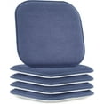 thumbnail image 1 of Elegant Comfort 4 Pack Chair Cushion Covers - Skid-Proof Rubber Backing - 16 x 16 Inch - Thick Dining Square Shape Seat Covers - Comfortable Textured Chair Pads with Ties - Honeycomb Pattern, Navy, 1 of 7