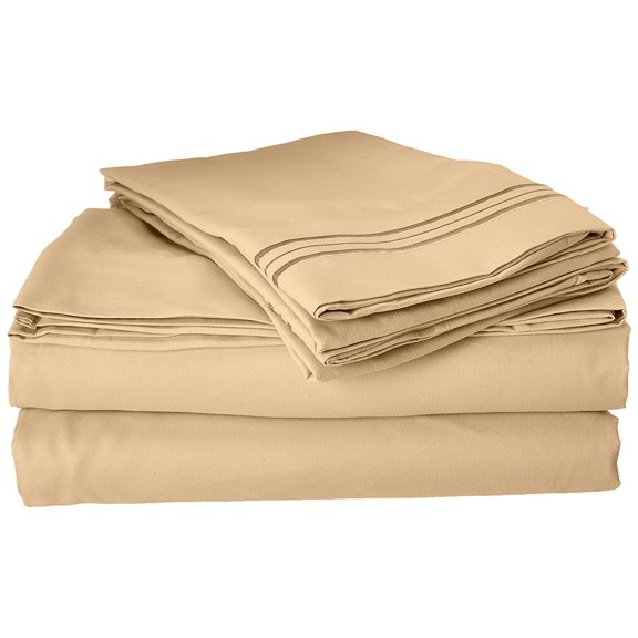 Elegant Comfort 4-Piece 1500 Thread Count Gold Microfiber Bed Sheet Set, Queen - Deep Pocket
