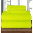 thumbnail image 1 of Elegant Comfort 4-Piece Bed Sheet Set, Three-Line Design 1500 Thread Count Quality Microfiber - Wrinkle and Fade Resistant - Deep Pocket, Full, Lime, 1 of 5