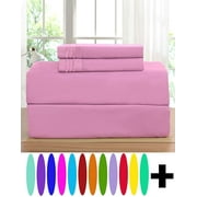 Elegant Comfort 4 Piece Bed Sheets 1500 Premier Hotel Collection Microfiber, Queen, Light Pink