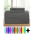 thumbnail image 1 of Elegant Comfort 4 Piece Bed Sheets 1500 Series Microfiber, Queen, Gray, 1 of 5