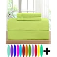 thumbnail image 1 of Elegant Comfort 4 Piece Bed Sheets 1500 Thread Count Microfiber, Twin, Lime, 1 of 5