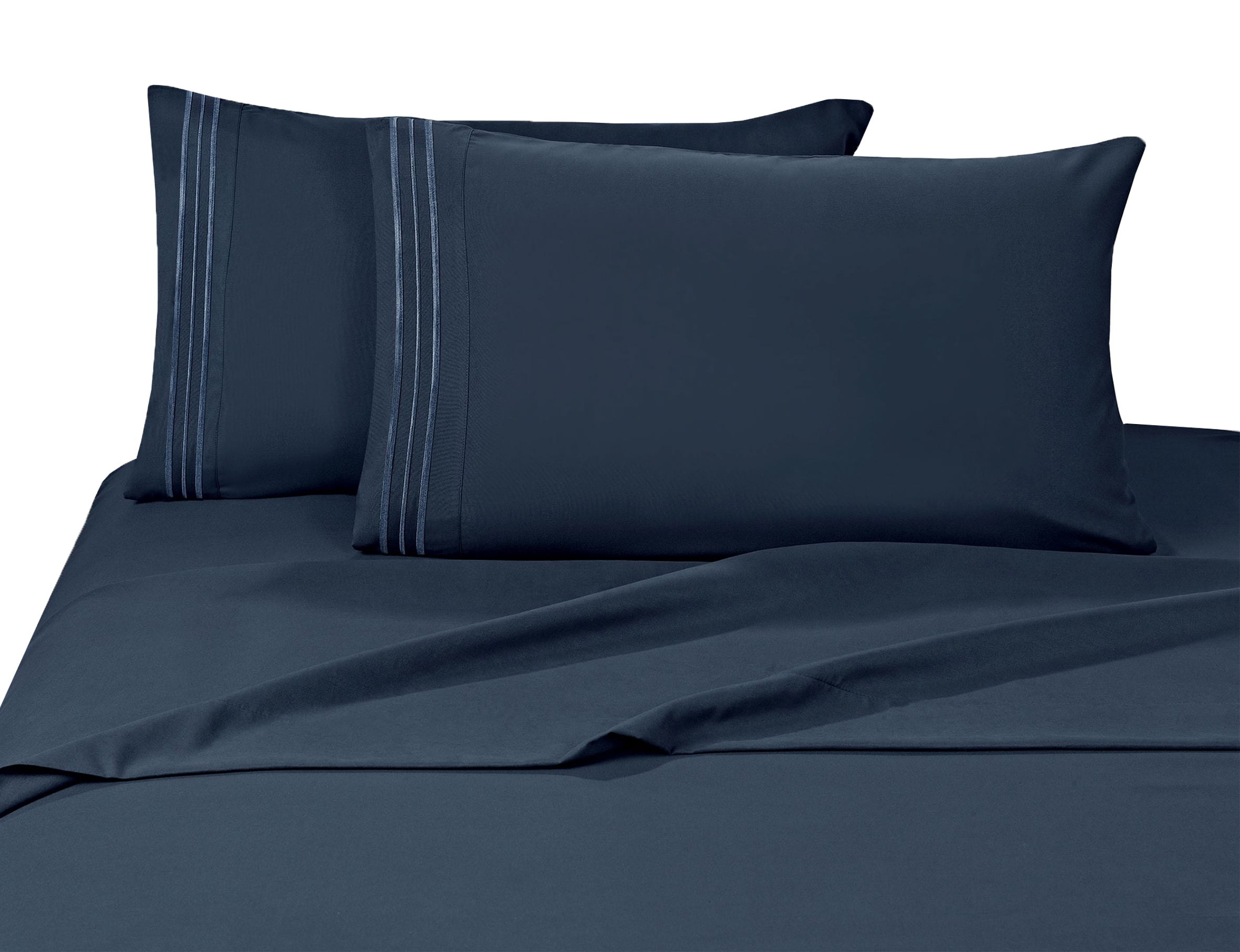 Elegant Comfort 4 Piece Bed Sheets Polyester California King Blue 1500 Thread Count