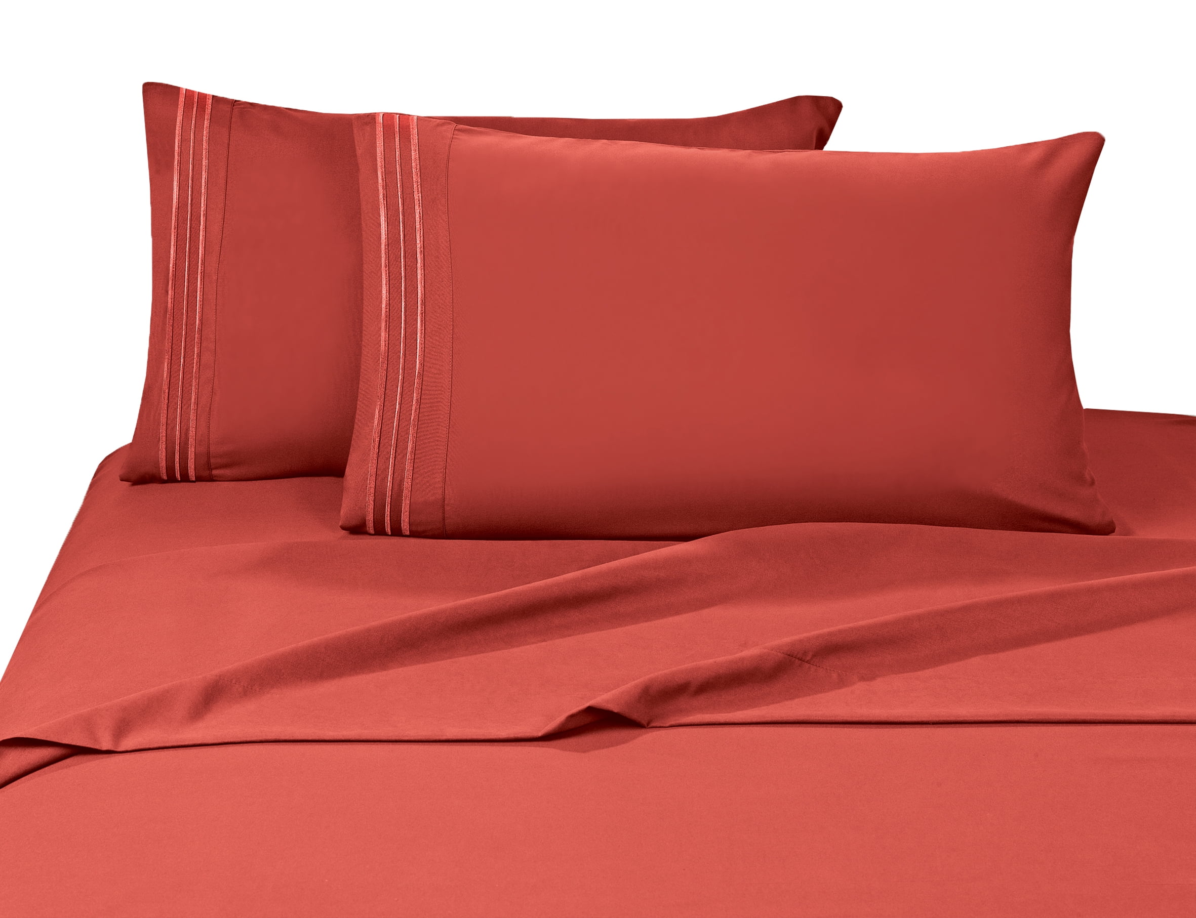 Elegant Comfort 4 Piece Bed Sheets Polyester Full Brown 1500 Thread Count