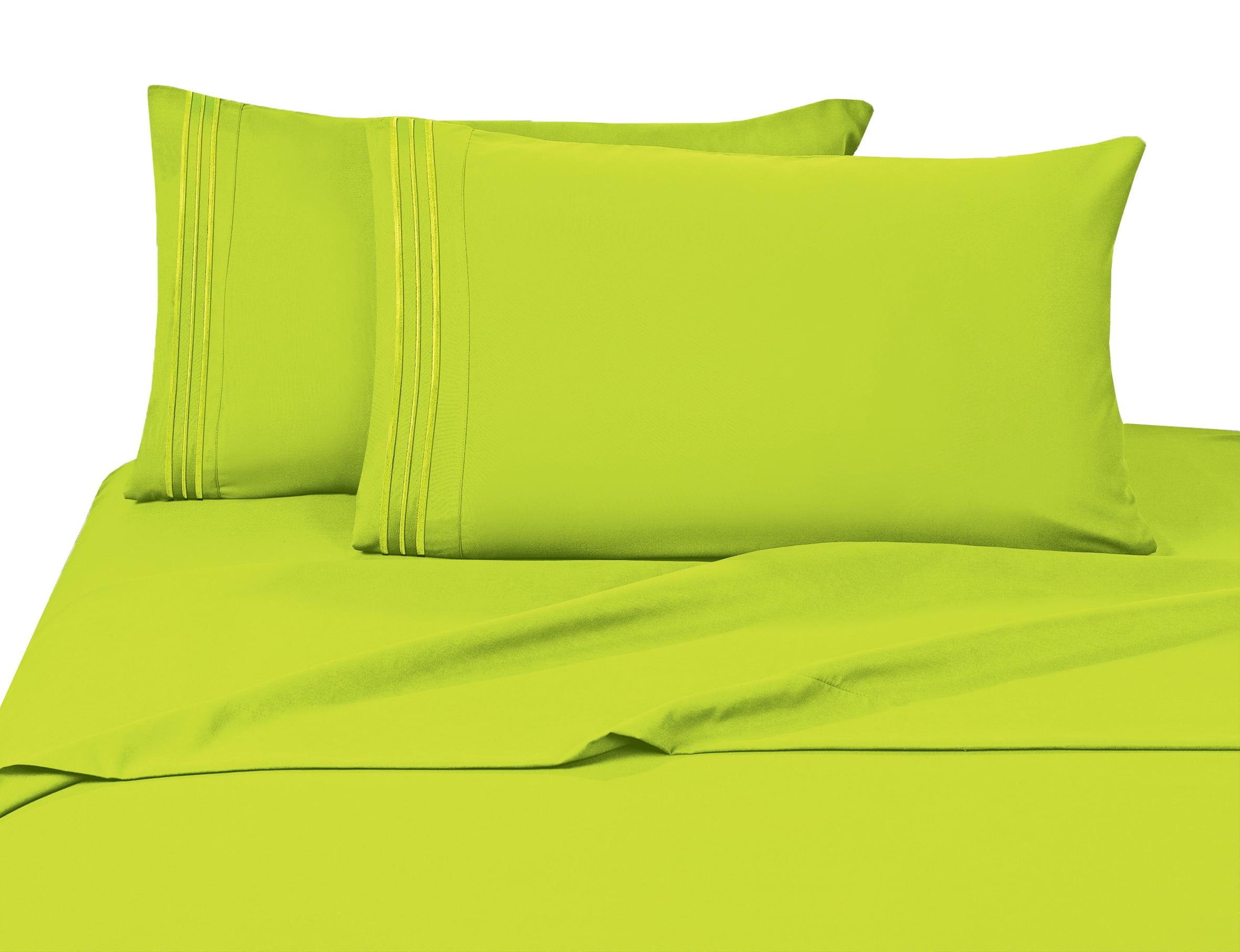 Elegant Comfort 4 Piece Bed Sheets Polyester Full Green 1500 Series