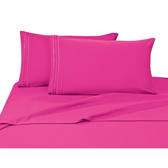 Elegant Comfort 4 Piece Bed Sheets Polyester King Pink 1500 Thread Count