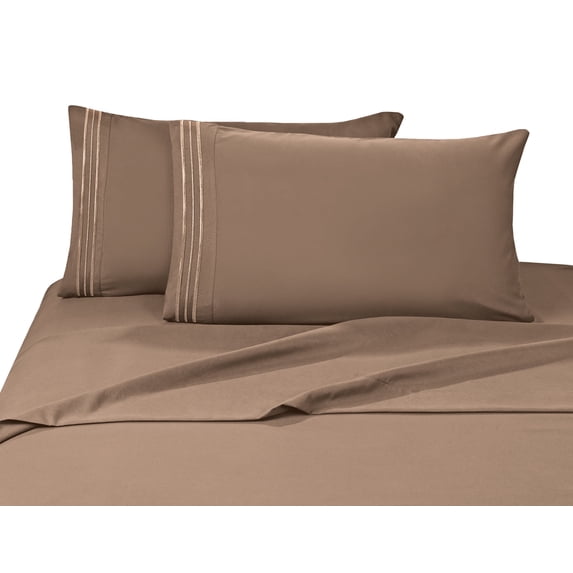 Elegant Comfort 4 Piece Bed Sheets Polyester Queen Gray 1500 Series
