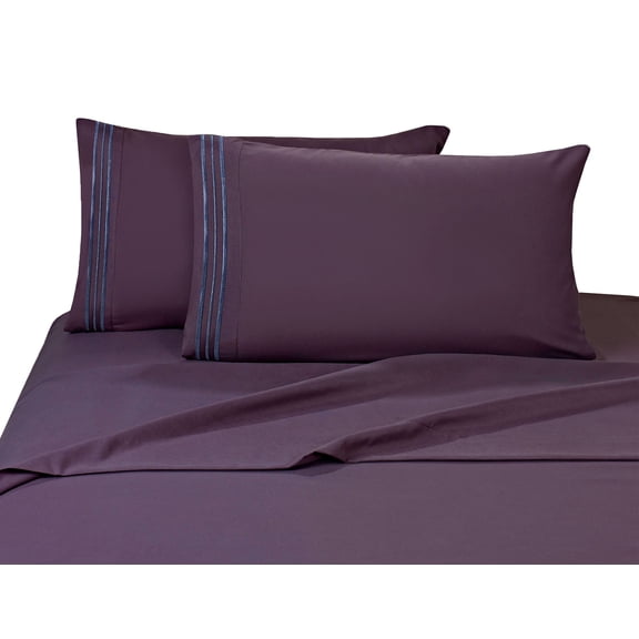 Elegant Comfort 4 Piece Bed Sheets Polyester Queen Purple 1500 Series