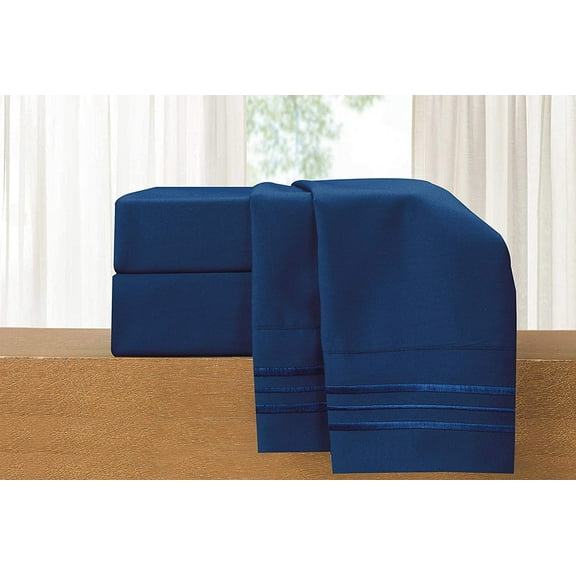 Elegant Comfort 4 Piece Bed Sheets Queen Brown Texture 1500 Thread Count Polyester