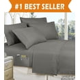 thumbnail image 1 of 1500 Series Microfiber Bed Sheets 4-Piece Set, Deep Pocket, King Grey, 1 of 4