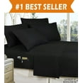 thumbnail image 1 of Elegant Comfort Luxury Breathable Soft 4-Piece King Smart Sheet Set, Microfiber Black, 1 of 4