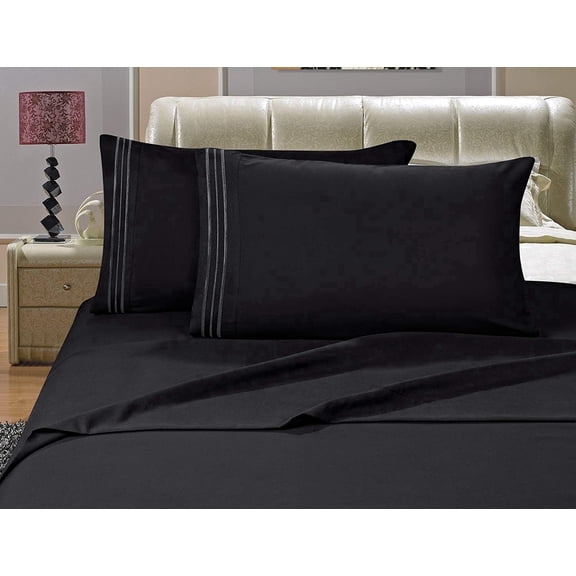 Elegant Comfort 4-Piece Microfiber Bed Sheet Set, Soft & Breathable, Wrinkle & Fade Resistant, Deep Pocket, Queen, Proper Title Case