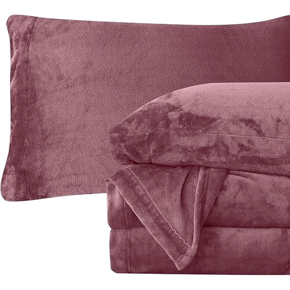 Elegant Comfort 4-Piece Velvet Plush Flannel Sheet Set Velvet Flannel Fleece Deep Pocket Sheet Set