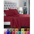 thumbnail image 1 of 4 Pieces Bed Sheet set Flat,Fitted and 2 PillowCases-California King Burgundy, 1 of 5