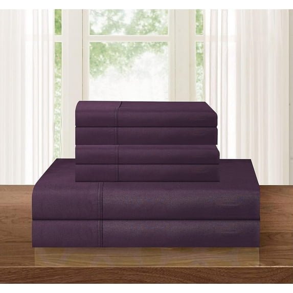 Elegant Comfort 4-piece Bed Sheet Set ,Fitted,Flat, Pillow Cases 1500 Collections ,Twin/Twin XL Purple