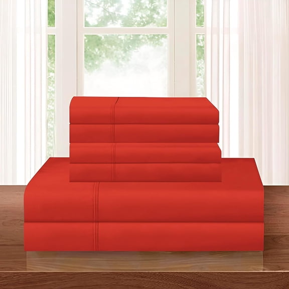 Elegant Comfort 4-piece Bed Sheet Set ,Fitted,Flat, Pillow Cases 1500 Collections ,Twin/Twin XL Rust