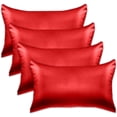 thumbnail image 1 of Elegant Comfort 6-PACK Cooling Viscose Satin Pillowcase Set with Hidden Zipper closure, Silky Smooth for Best Hair and Skin Care-Beautiful Gift Box-6-Piece Satin Pillowcase Set, Standard/Queen, Red, 1 of 7