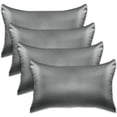 thumbnail image 1 of Elegant Comfort 6-PACK Cooling Viscose Satin Pillowcase Set with Hidden Zipper closure, Silky Smooth for Best Hair and Skin Care-Beautiful Gift Box-6-Piece Satin Pillowcase Set, Standard/Queen, Gray, 1 of 8