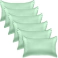 thumbnail image 1 of Elegant Comfort 6-PACK Cooling Viscose Satin Pillowcase Set with Hidden Zipper closure, Silky Smooth for Hair and Skin Care-Beautiful Gift Box-6-Piece Satin Pillowcase Set, Standard/Queen, Mint Green, 1 of 7