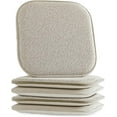 thumbnail image 1 of Elegant Comfort 6 Pack Chair Cushion Covers - Skid-Proof Rubber Backing - 16 x 16 Inch - Thick Dining Square Shape Seat Covers - Comfortable Textured Chair Pads with Ties - Chevron Pattern, Beige, 1 of 7