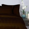 thumbnail image 1 of Elegant Comfort 6-Piece 100 GSM Chocolate Brown Dobby Stripe Bed Sheet Set, King – Wrinkle-Free, 1 of 2