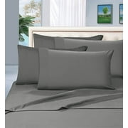 Elegant Comfort 6 Piece Bed Sheets Polyester Full Gray 1500 Thread Count