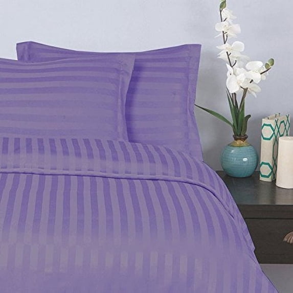 Elegant Comfort 6 Piece Bed Sheets Polyester Full Purple Solid 1500 Series