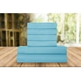 thumbnail image 1 of Elegant Comfort 6 Piece Bed Sheets Polyester King Aqua Blue Solid Sheet Set, 1 of 5