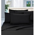 thumbnail image 1 of Elegant Comfort 6 Piece Bed Sheets Polyester King Black Solid 1500 Thread Count, 1 of 4