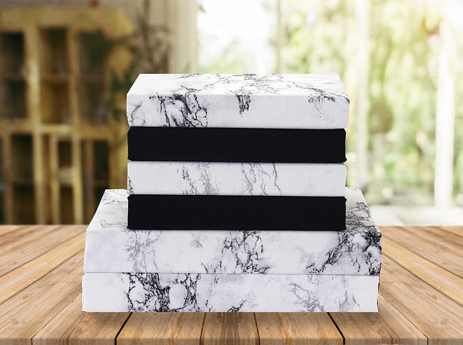 Elegant Comfort 6 Piece Bed Sheets Polyester King Marble White Marble