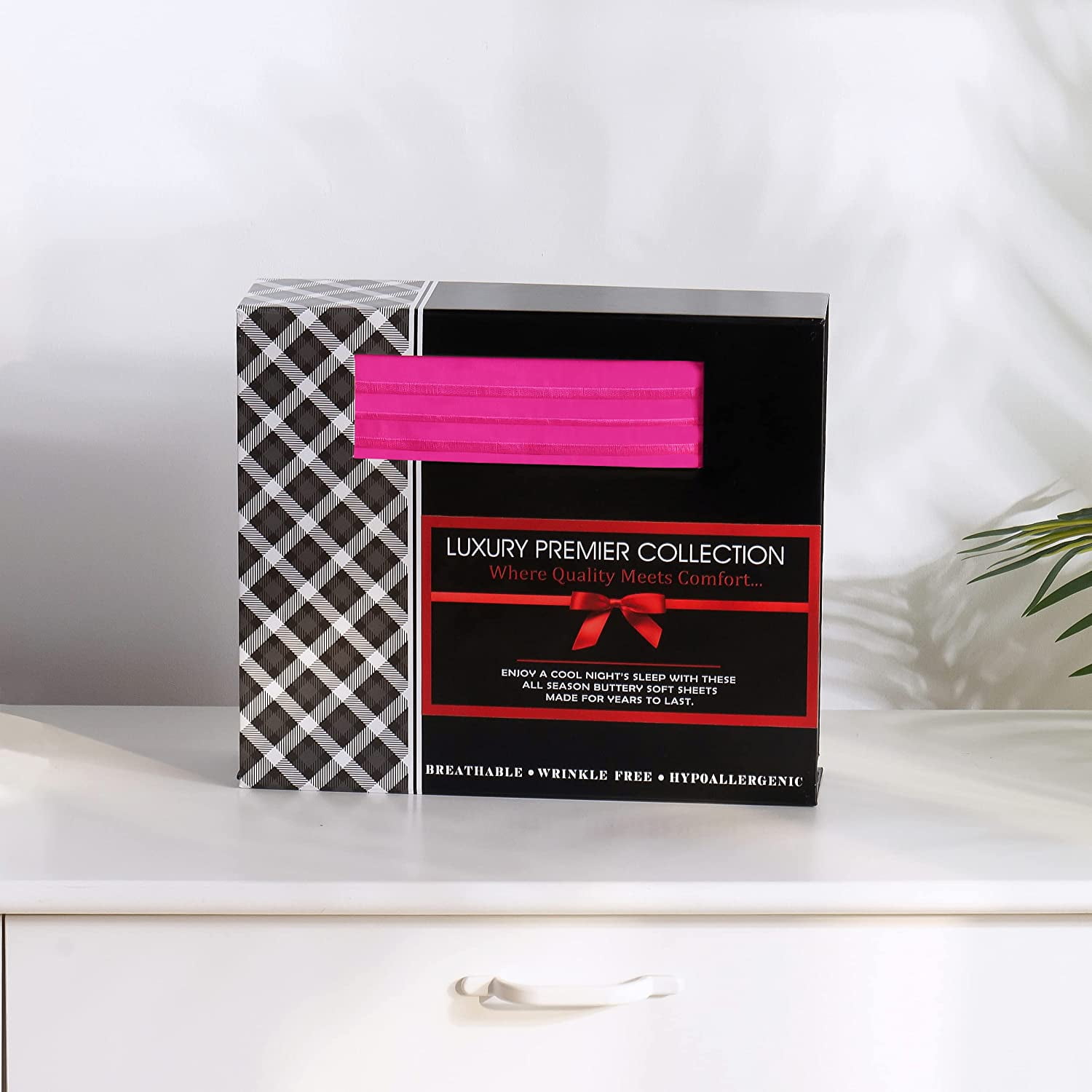 Elegant Comfort 6 Piece Bed Sheets Polyester King Pink 1500 Thread Count