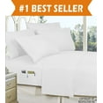 thumbnail image 1 of Elegant Comfort 6 Piece Bed Sheets Polyester King White 1500 Thread Count, 1 of 5