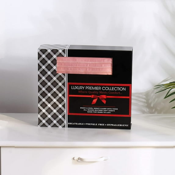 Elegant Comfort 6 Piece Bed Sheets Polyester Queen Red 1500 Thread Count