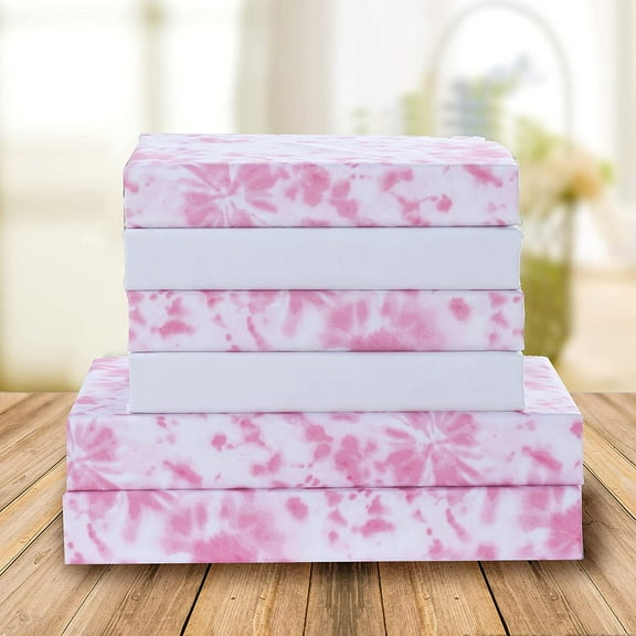 Elegant Comfort 6 Piece Bed Sheets Polyester Twin Tie Dye Light Pink Tie-Dye 1500 Thread Count