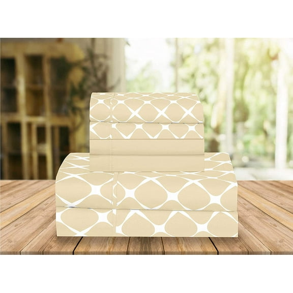 Elegant Comfort 6 Piece Bed Sheets Polyester Twin/Twin Xl Bloomingdale Linen Cream